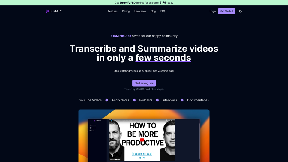 Summify - AI Video / Audio Transcriber & Summarizer