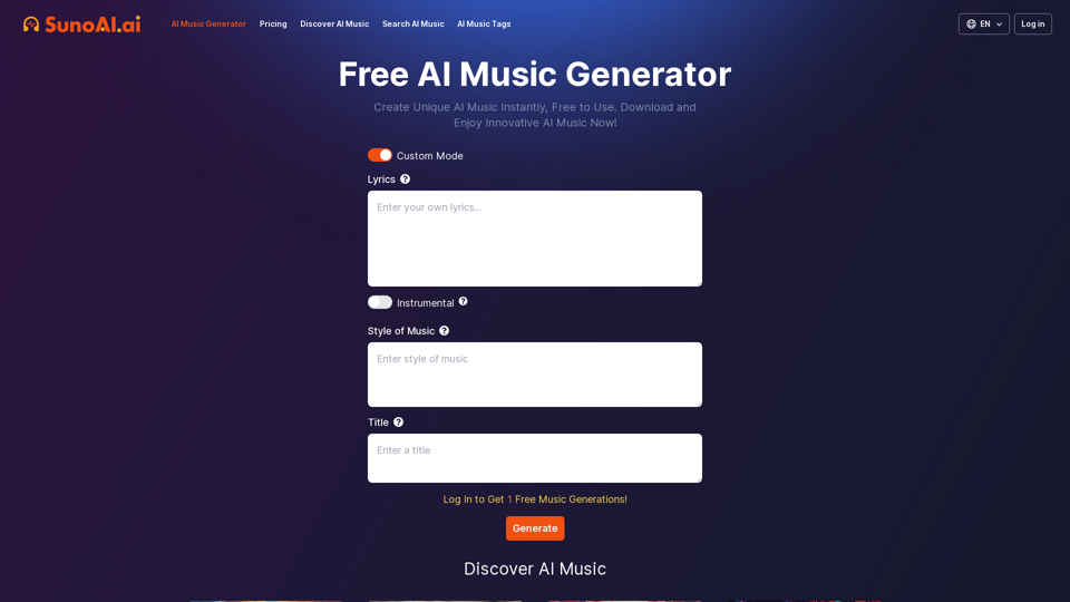 Free AI Music Generator screenshot