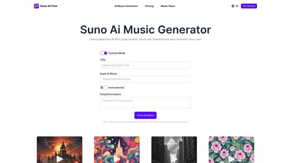 Suno Ai Free: Free Suno AI Music Generator by SunoAI