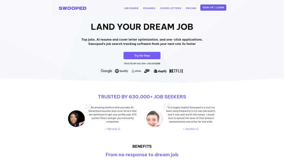 Job Board, AI Resume & Cover Letter Generator screenshot