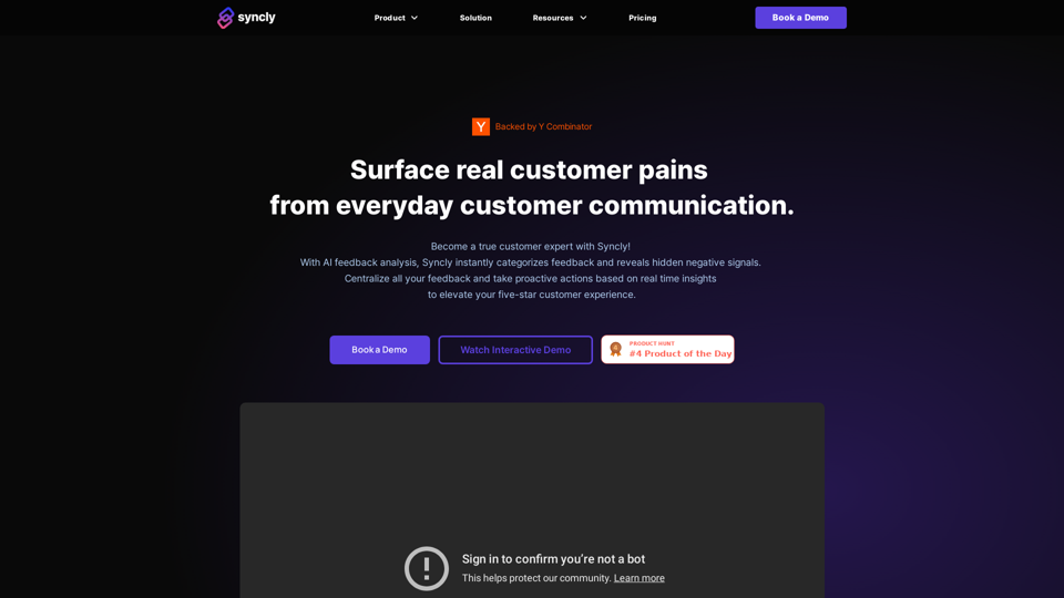 Syncly – Surface real customer pains from everyday customer communication