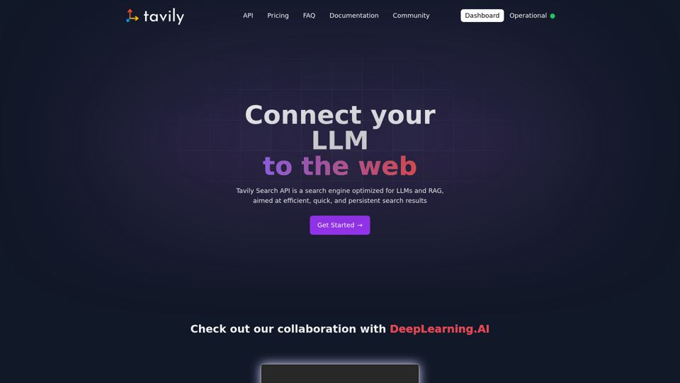 Tavily screenshot