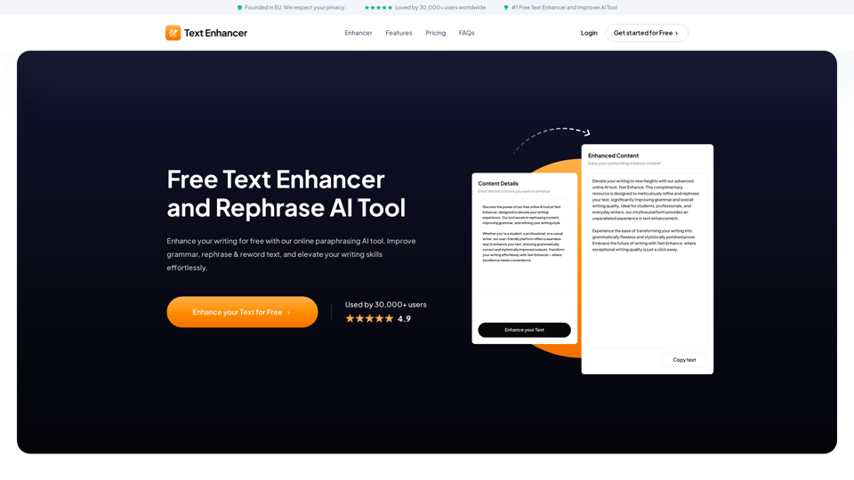 Free Best Text Enhancer and Rephrase AI Tool - Text-Enhancer.com