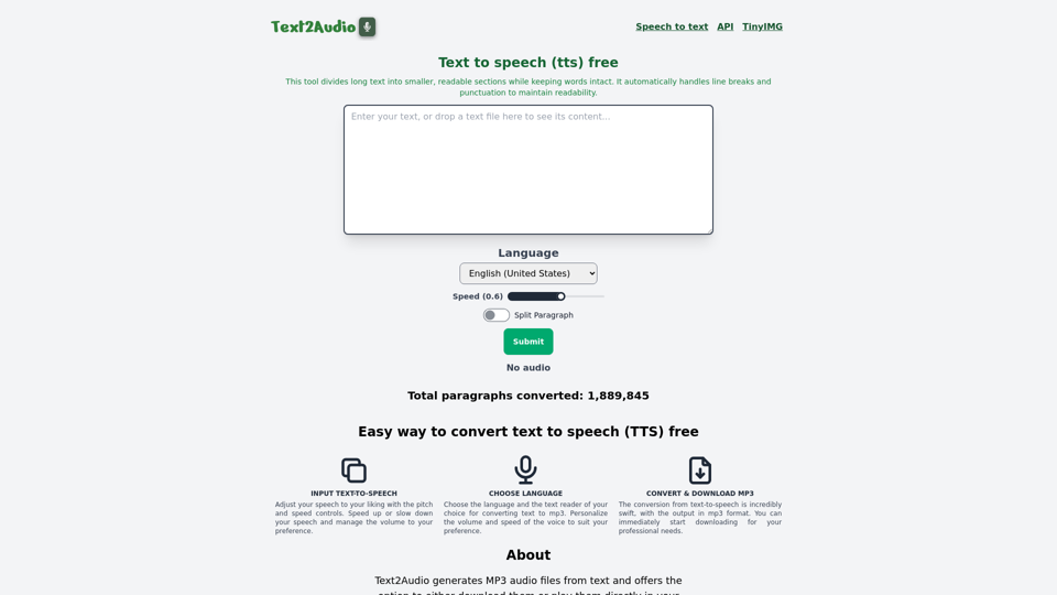 Text2Audio screenshot