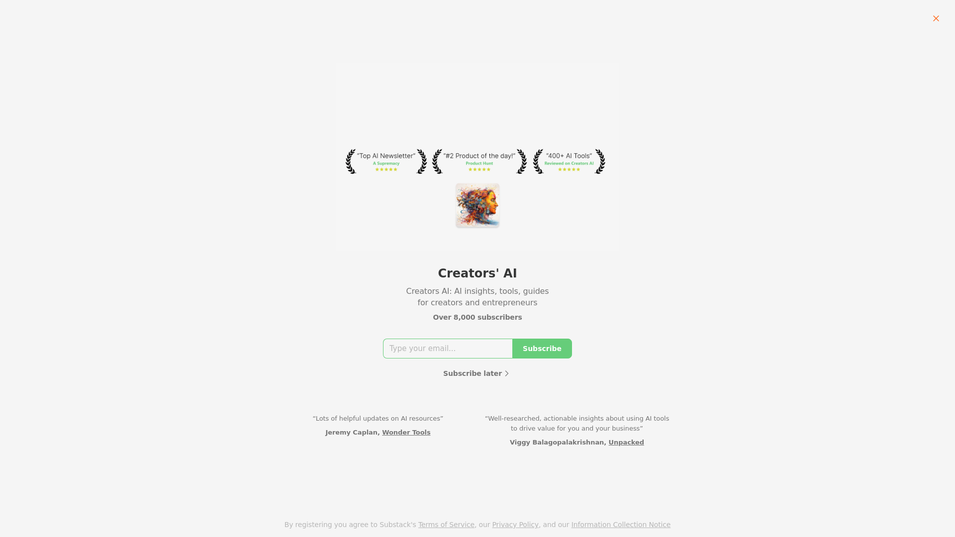 Creators' AI screenshot