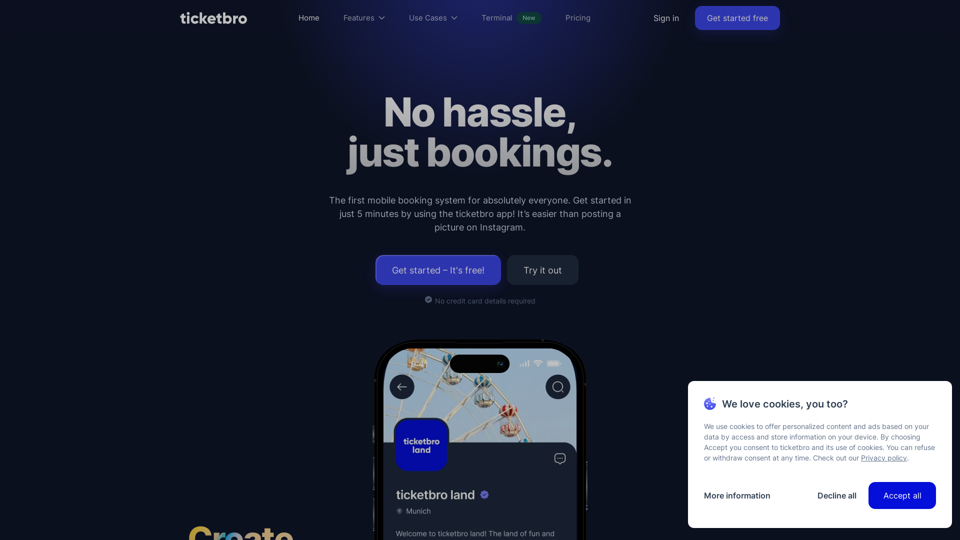 ticketbro - Mobile first booking system | Download the app now