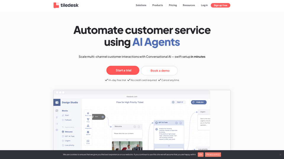 Tiledesk: Automated Customer Service with an AI Agent