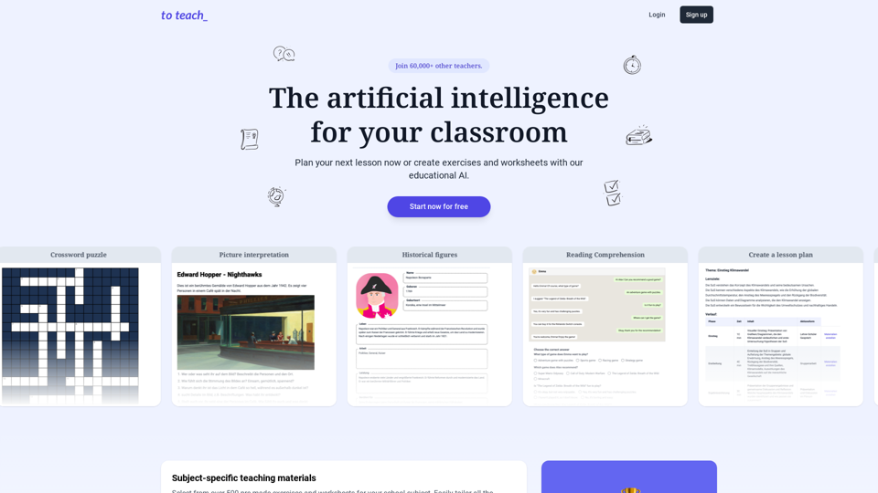 to teach - The artificial intelligence for your classes.