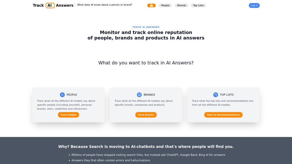 Track AI Answers on all AI-chatbots!