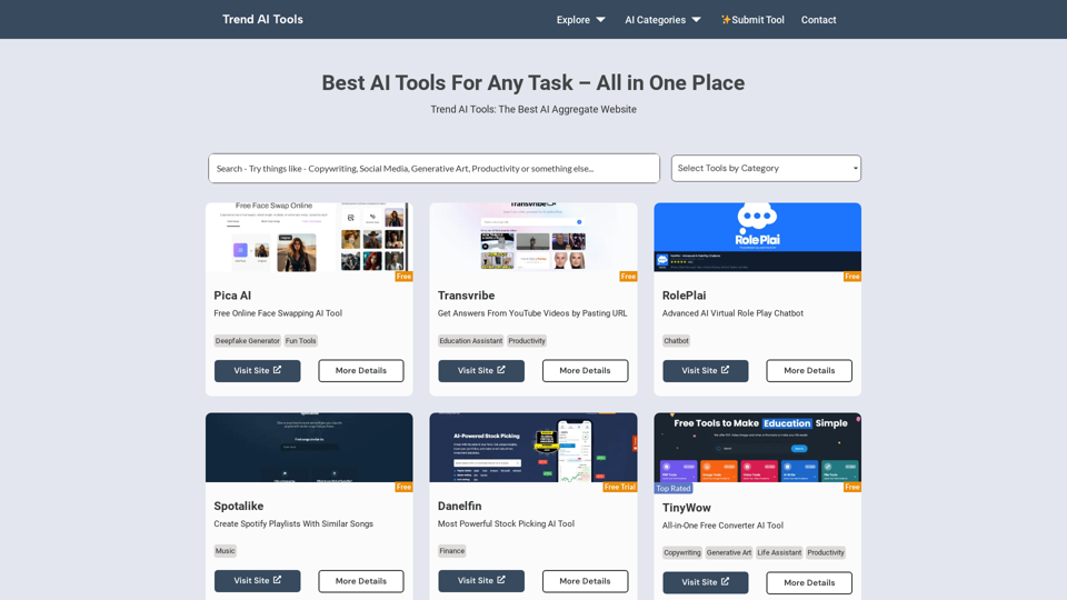 Trend AI Tools - Best AI Tools For Any Task