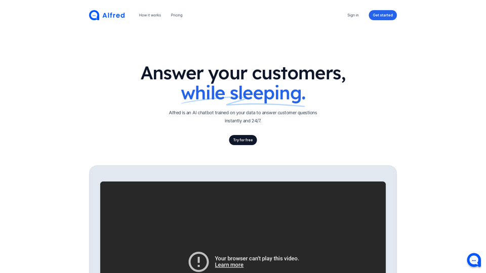 Alfred - The power of ChatGPT for your customers