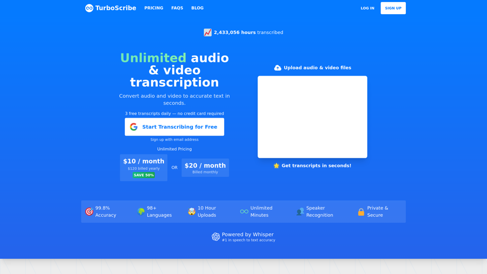 TurboScribe screenshot