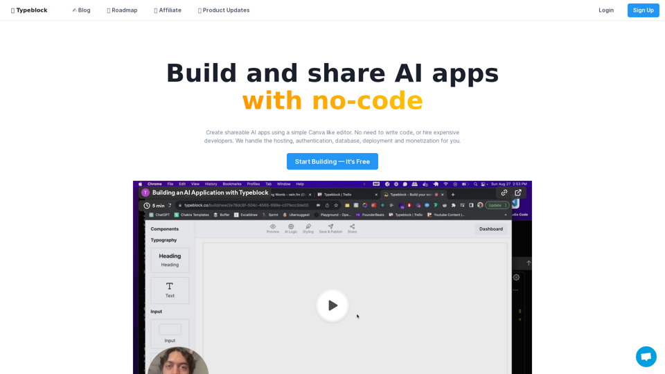 Typeblock - Build AI apps with no-code