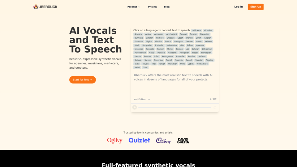 AI Vocals and Text To Speech screenshot