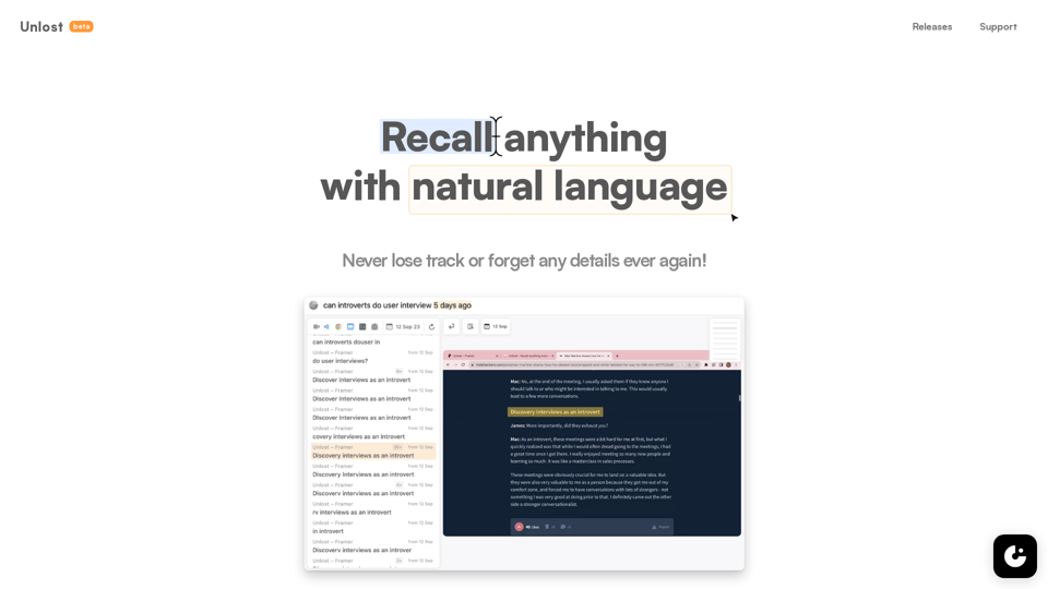 Unlost - Recall anything instantly with zero effort