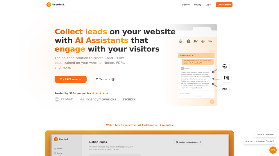 Userdesk screenshot