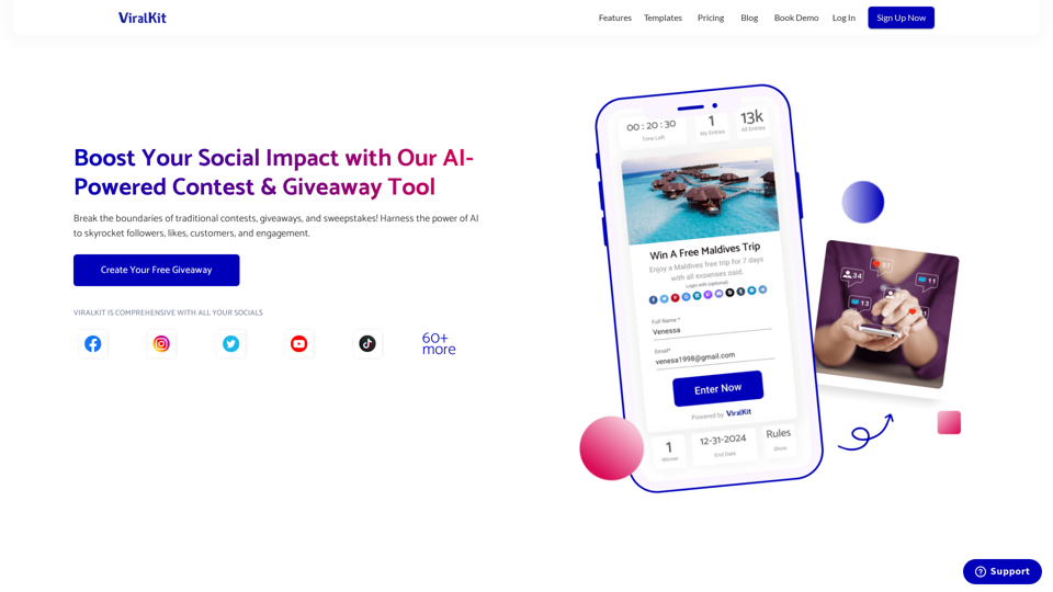 AI Powered Contests, Giveaways, & Sweepstakes Tool | ViralKit