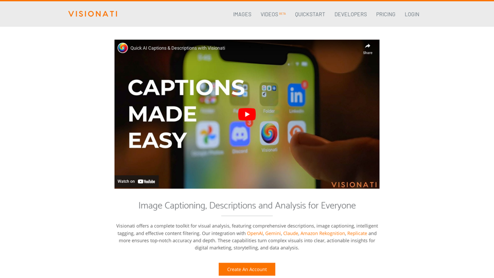 Visionati screenshot