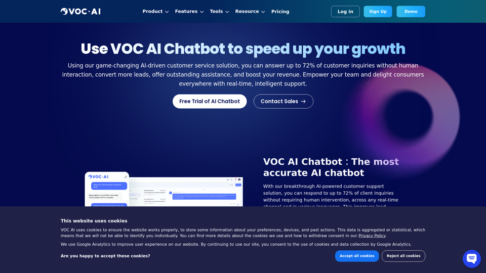 カスタマーサービスのためのVoc AI Chatbot screenshot
