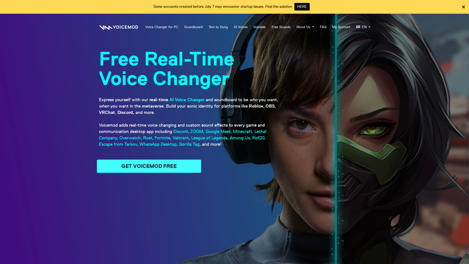 Free Real Time Voice Changer for PC & Mac screenshot