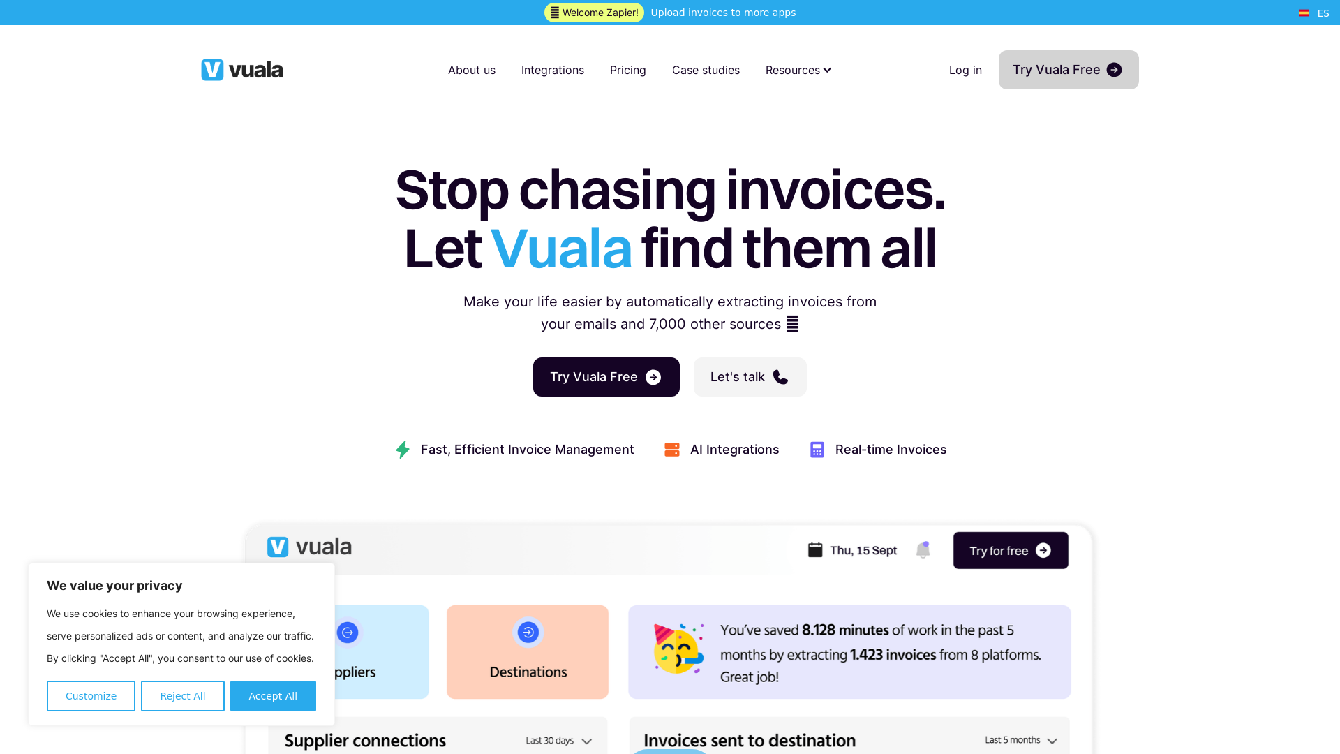 Vuala the Smart Invoice Management Software for SMEs screenshot