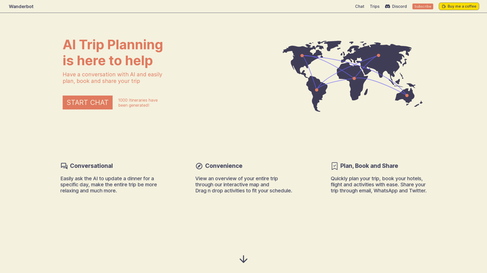 Wanderbot - AI trip planner