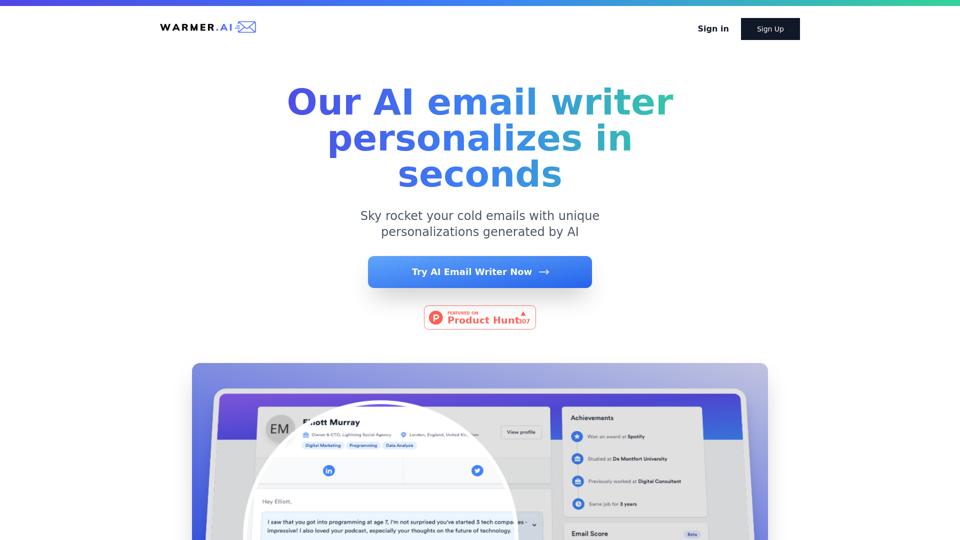 WARMER.ai - AI Email Writer