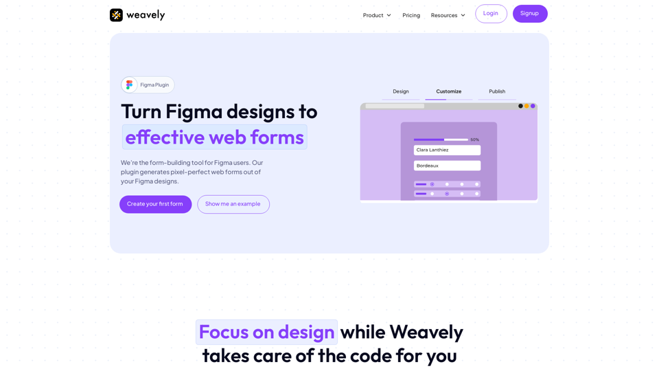 Weavely | Design & Publish Forms in Figma