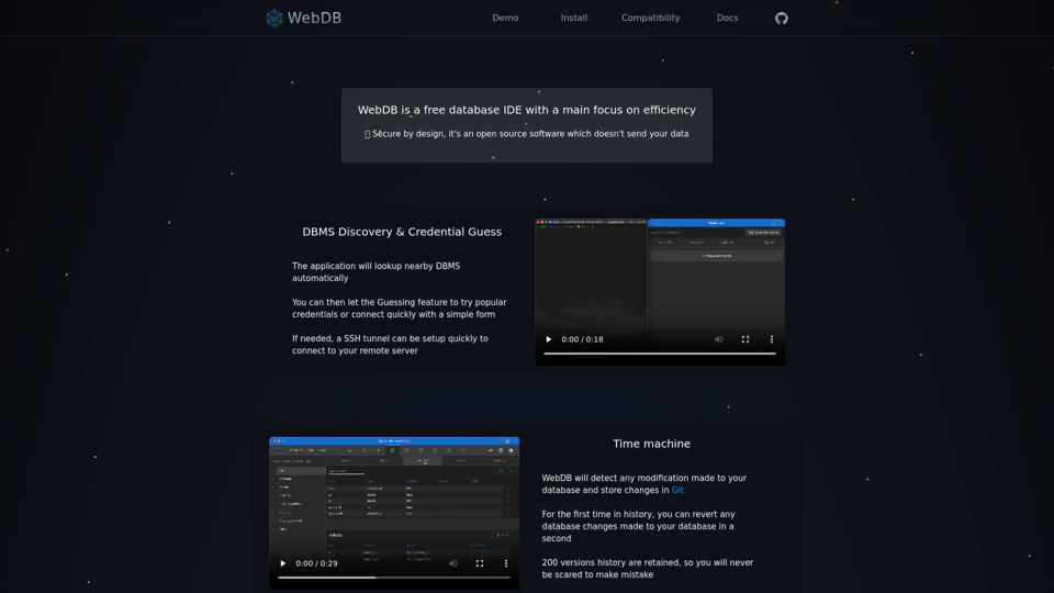 WebDB screenshot