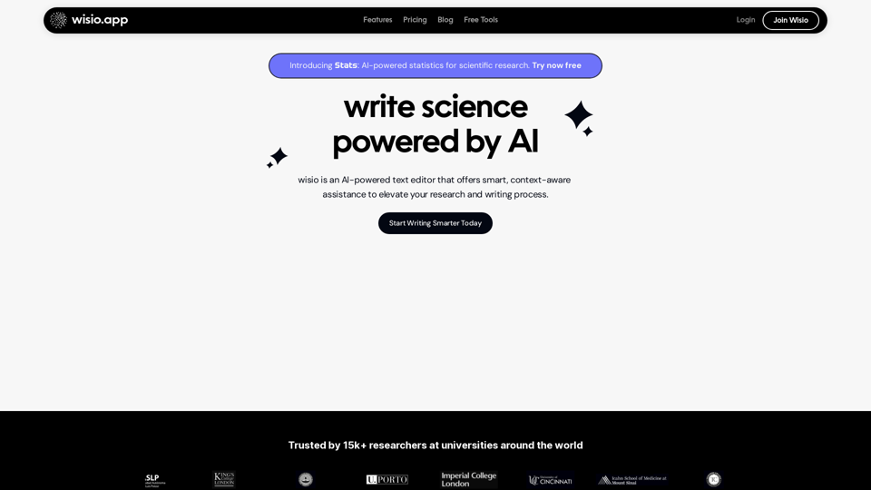 wisio | Write Science Powered by AI - AI for scientific writing