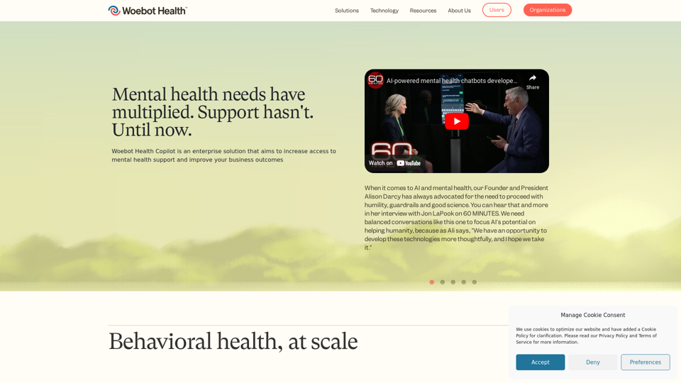 Scalable Enterprise Solution for Mental Health | Woebot Health