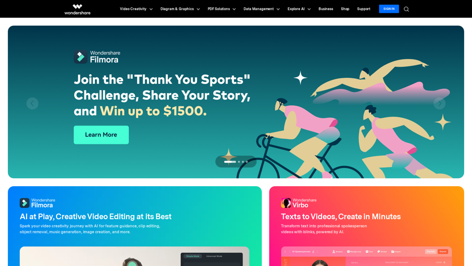 Wondershare Official Website screenshot