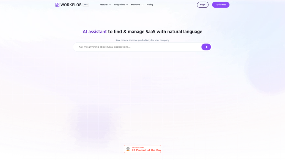 AI-Powered SaaS Finder & Manager - Workflos.ai