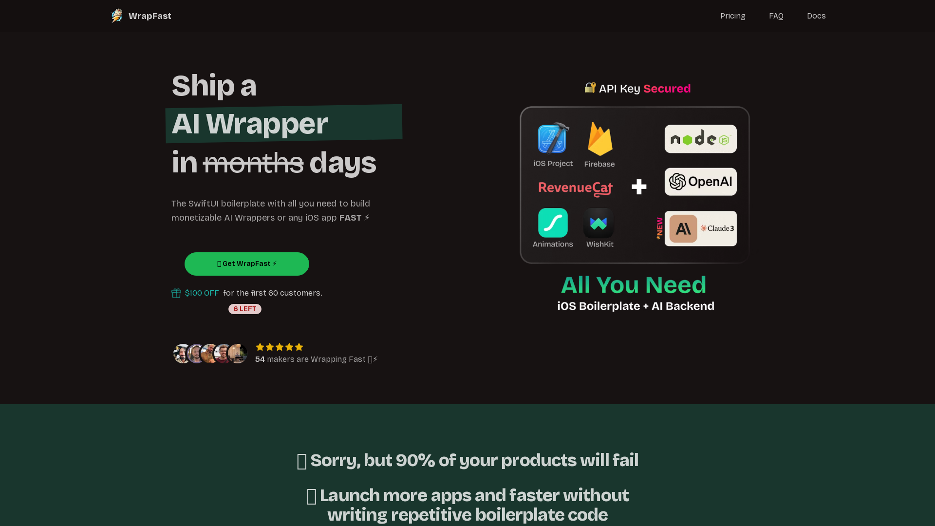 The iOS SwiftUI Boilerplate to create AI Wrappers Fast