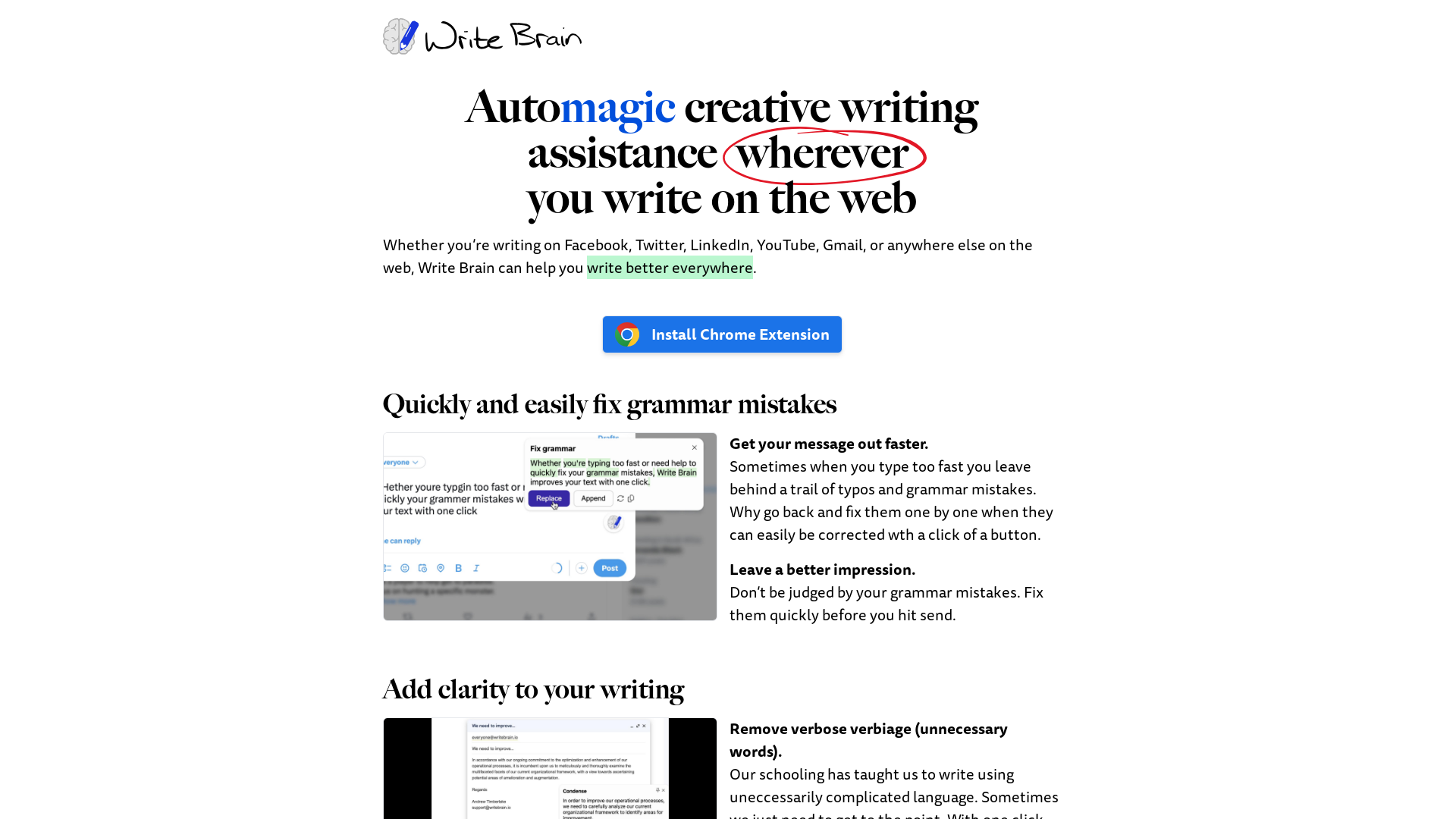 Writing helper and grammar checker
π Write Brain screenshot