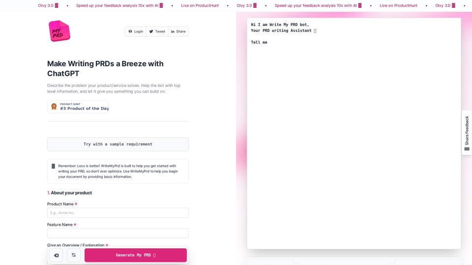 WriteMyPrd screenshot