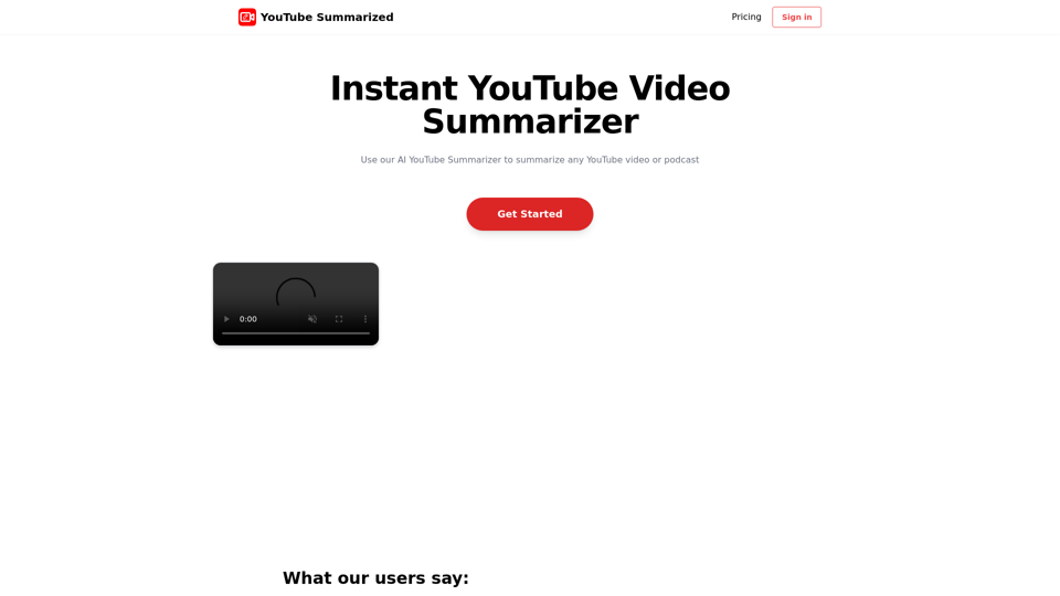 YouTube Summarized screenshot