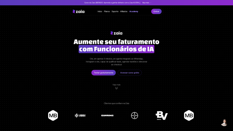 Zaia — Automatize o seu suporte e vendas com Agentes Autônomos de Inteligência Artificial.