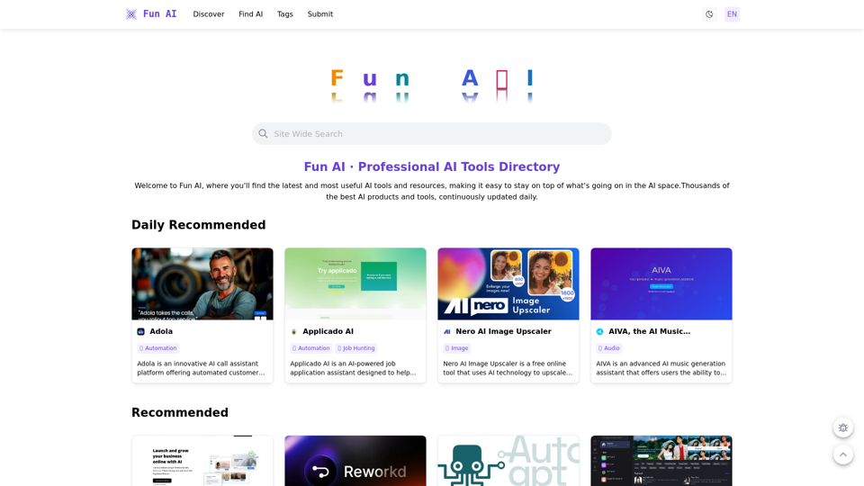 Fun AI · AI Tools Directory · Have Fun With AI