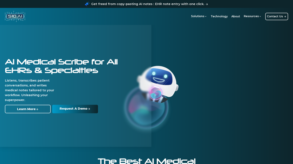 AI Medical Scribe | Better Patient Care | 99% Faster | S10.AI