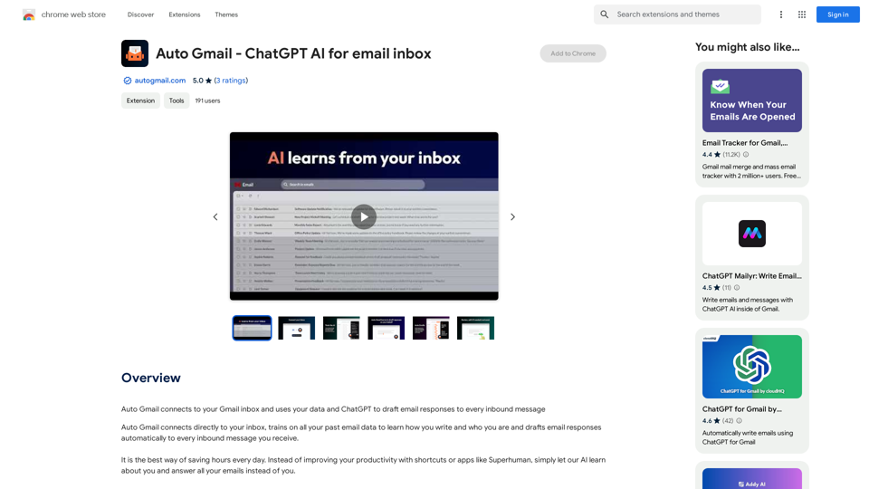 Auto Gmail - ChatGPT AI for email inbox