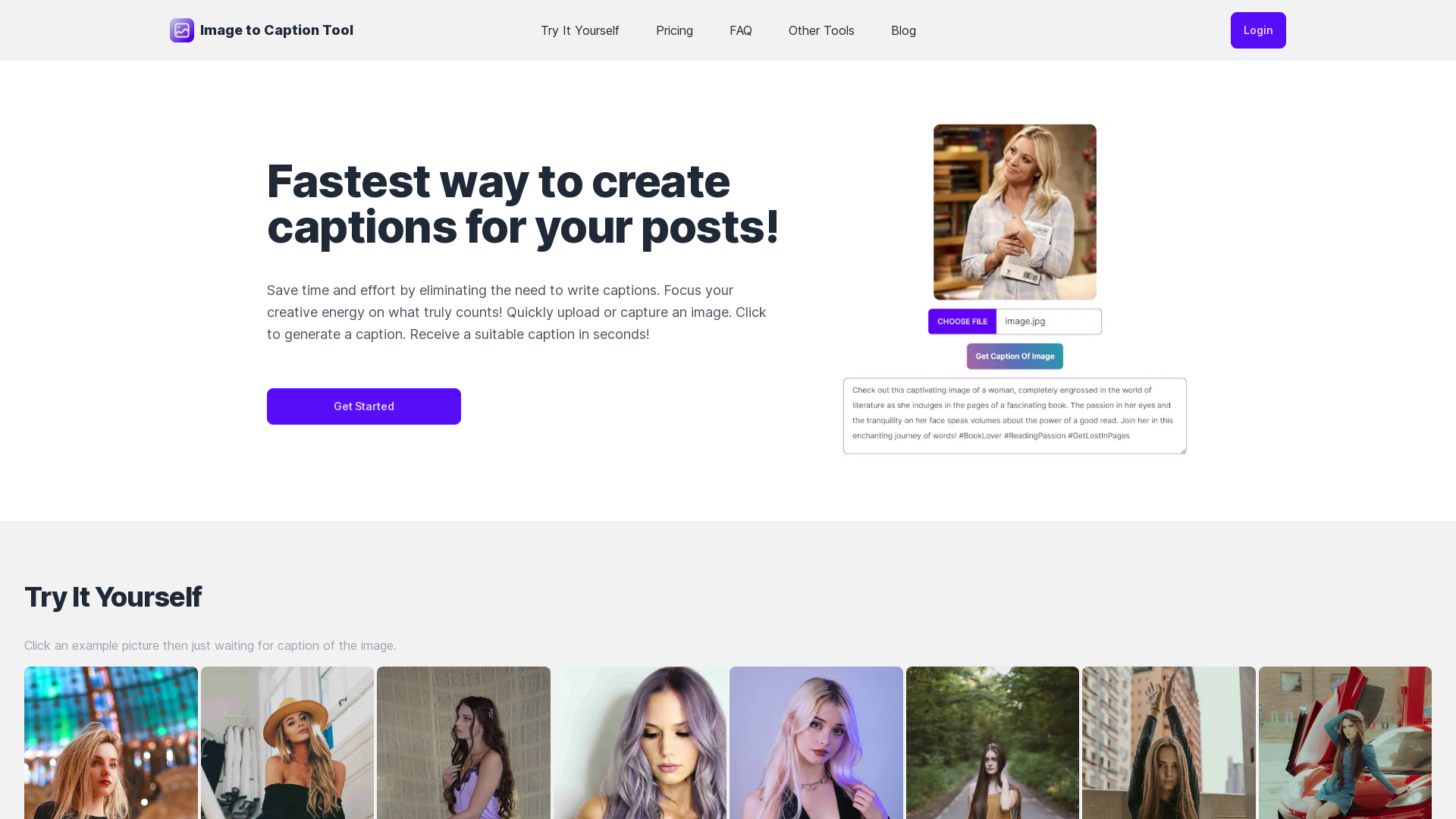 Image to Caption Tool screenshot