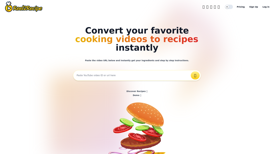 Reel2Recipe screenshot