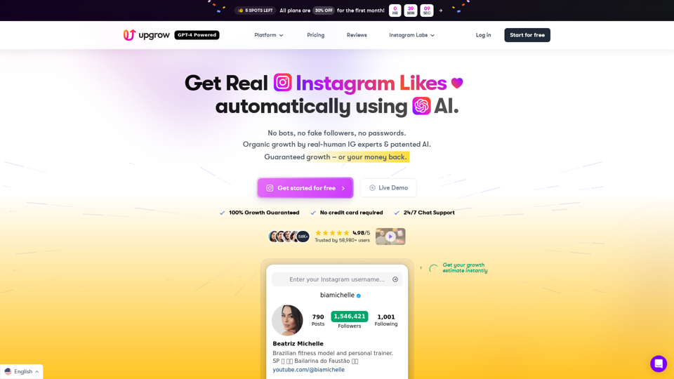 UpGrow: #1 AI-Powered Instagram Growth | Real IG Followers