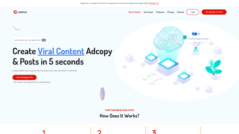 Copyly – The best AI Copywriter & AI Content generator