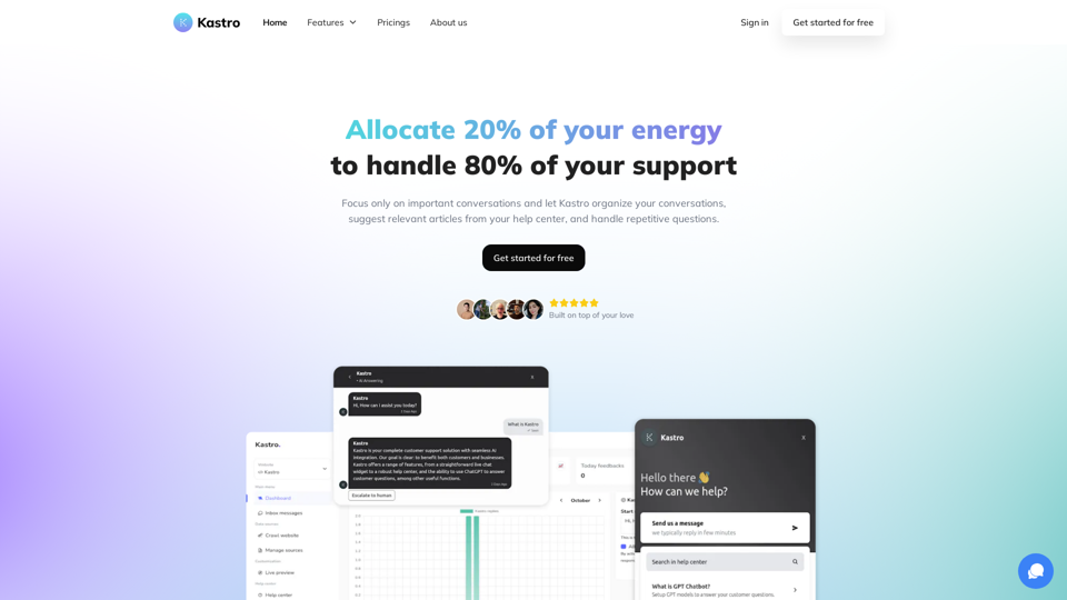 Your AI-first customer support solution - Kastro