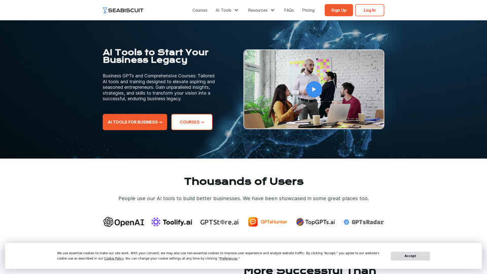 Seabiscuit - AI Tools to Start Your Business Legacy