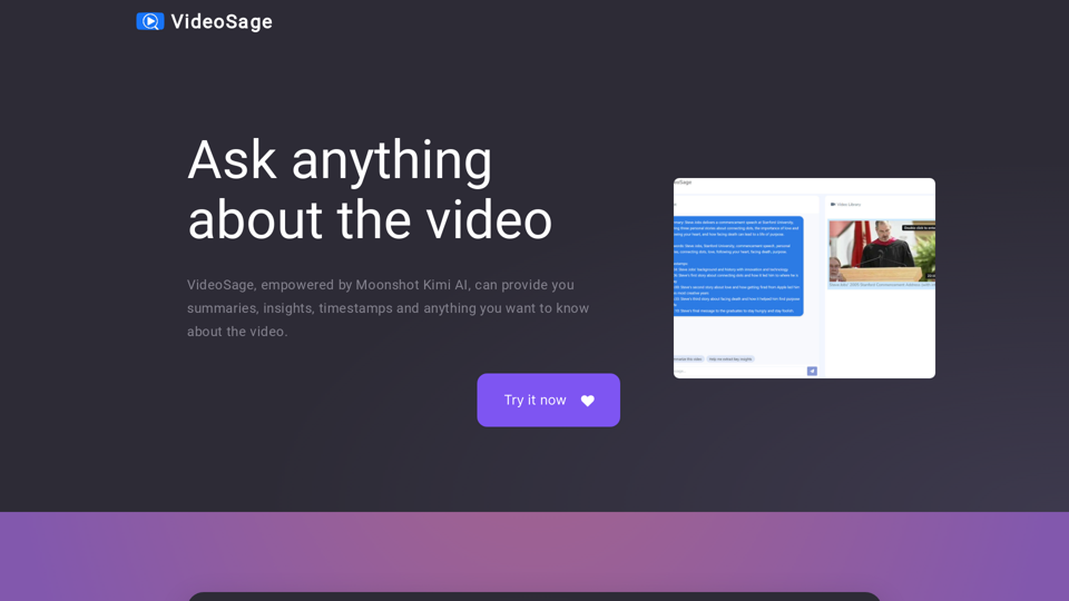 VideoSage - Ask anything about the video