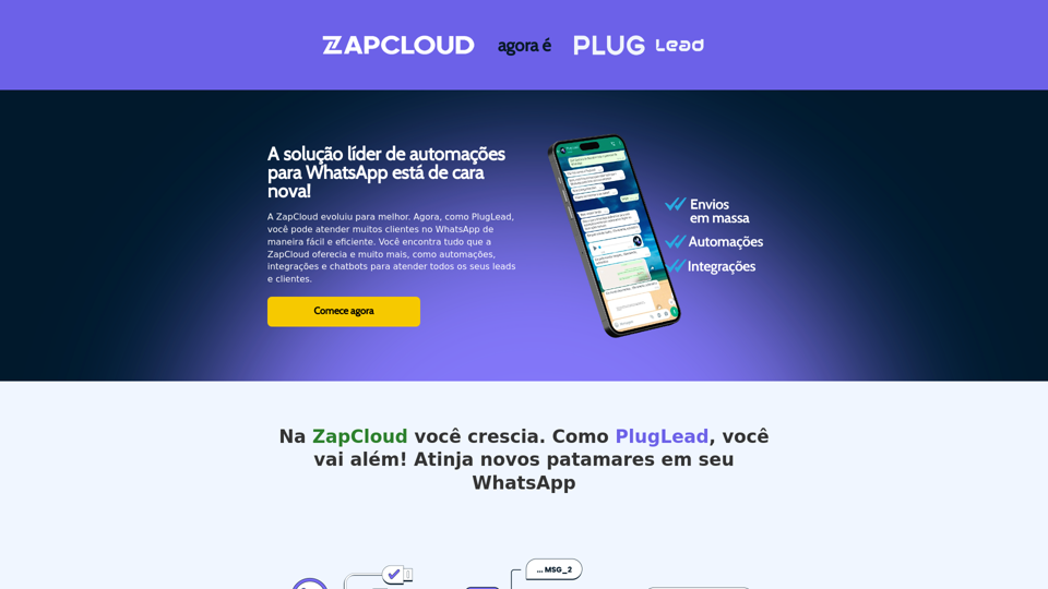 ZapCloud está de cara nova, agora é PlugLead screenshot