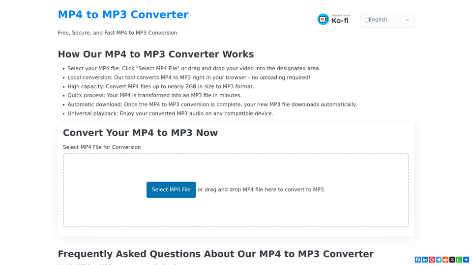 MP4 to MP3 Converter: Free, Secure & Up to 2GB | No Upload